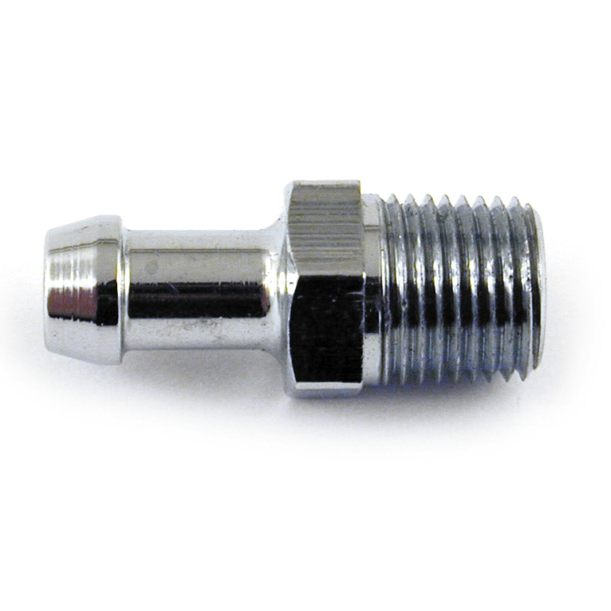 MCS Oil line fitting straight - 1/8 NPT to 3/16" - Chrome