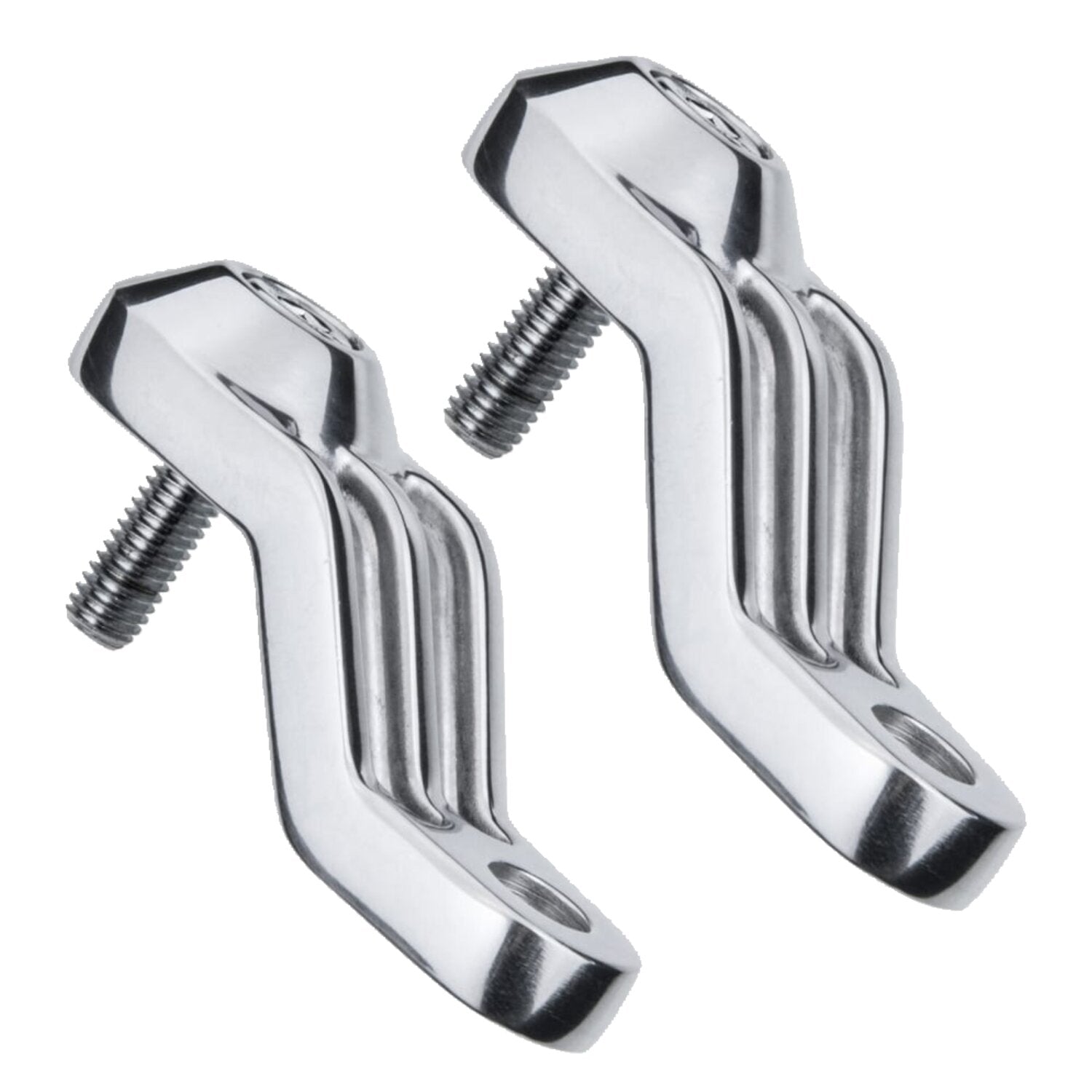 Motone ribbed Triline turn signal brackets - Polished
