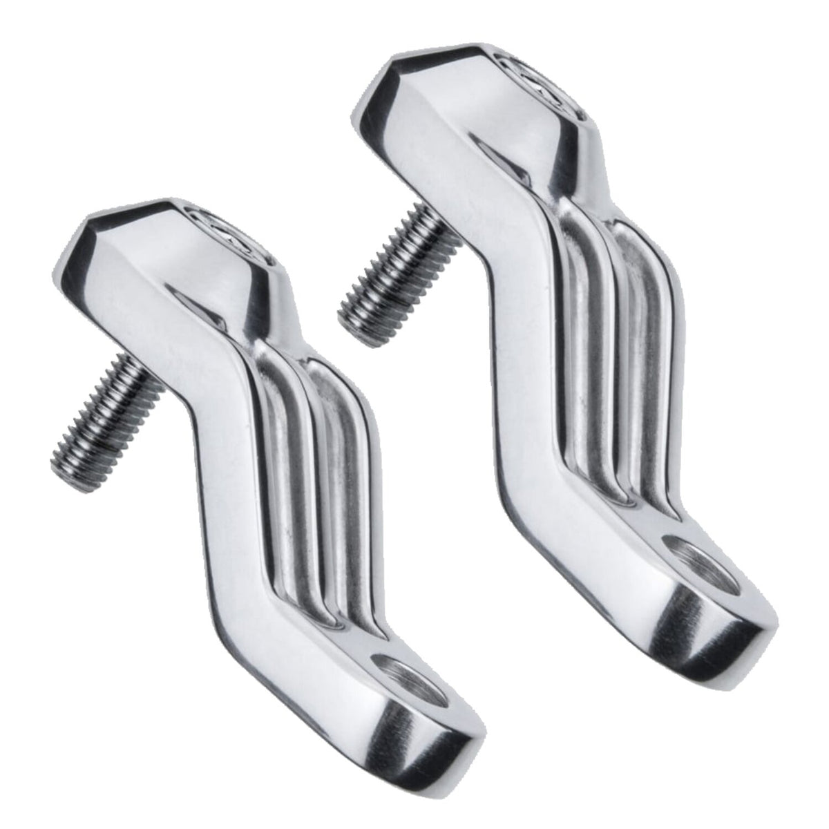 Motone ribbed Triline turn signal brackets - Polished