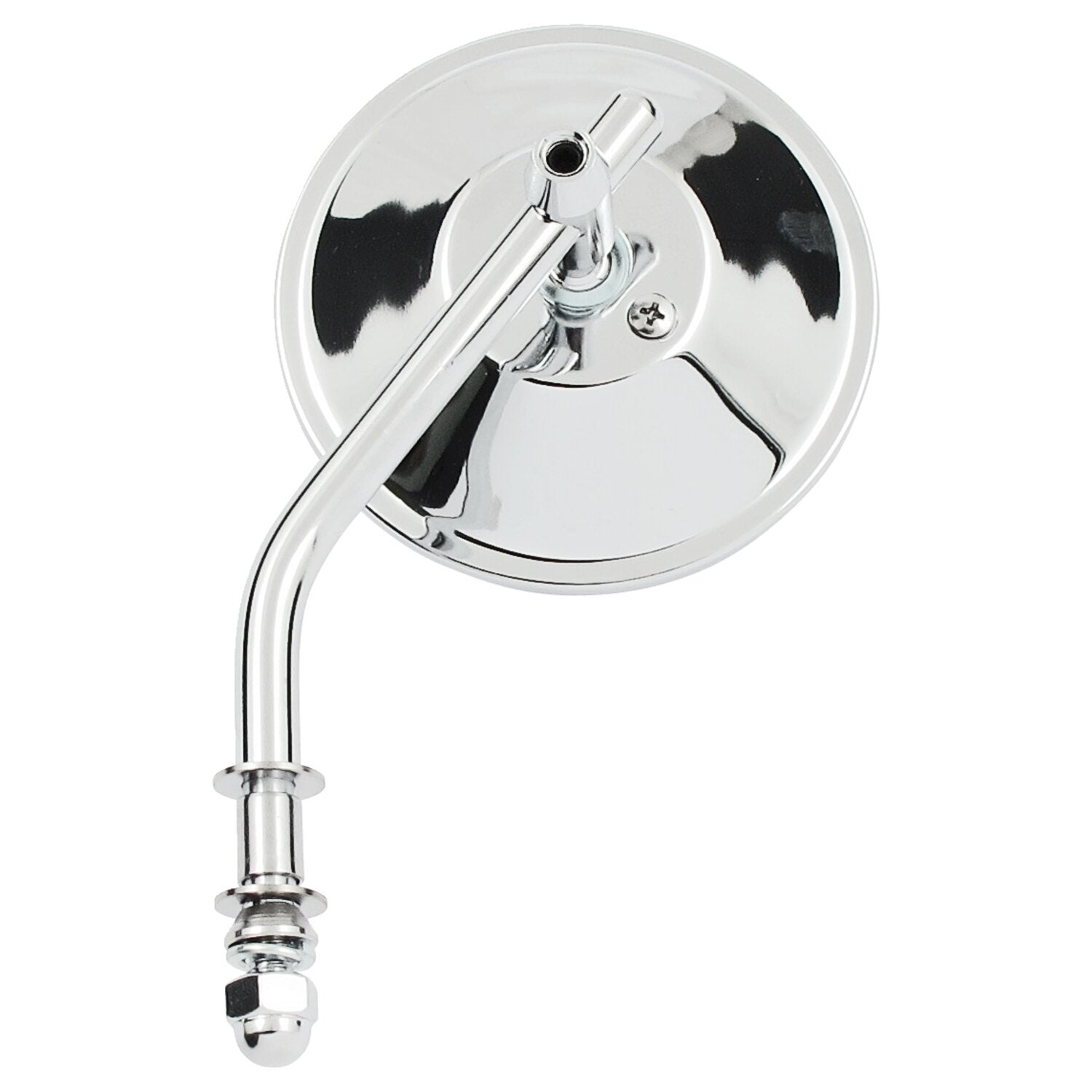 MCS Steel 3" round mirror - Chrome short stem