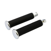 MCS OEM style foot peg set - Chrome end cap - extended
