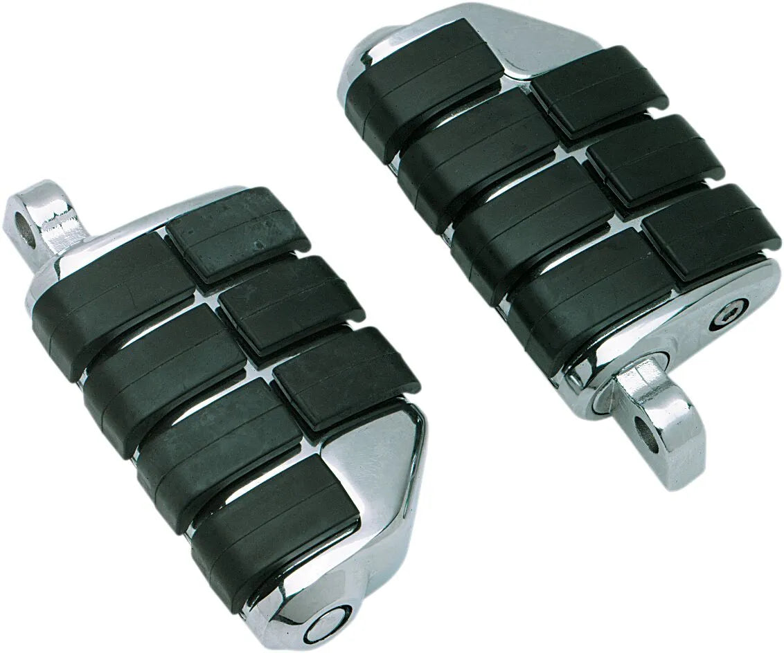 Kuryakyn Iso Pegs - Chrome & Black, Folding Footpegs