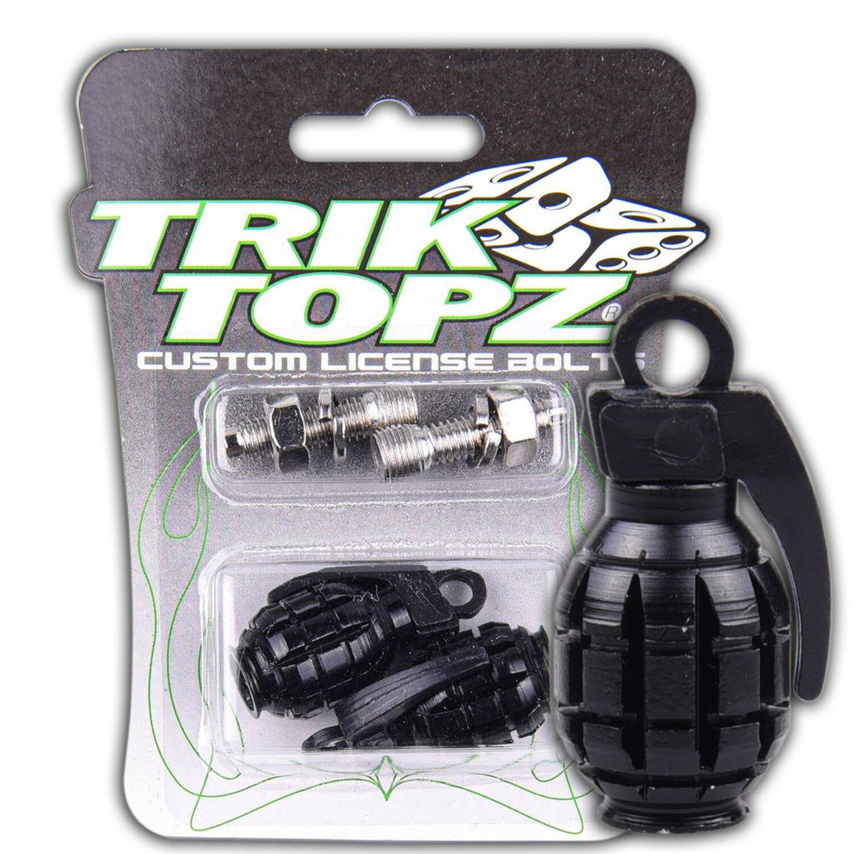 Trik Topz Hand Grenade license plate mounts - Black