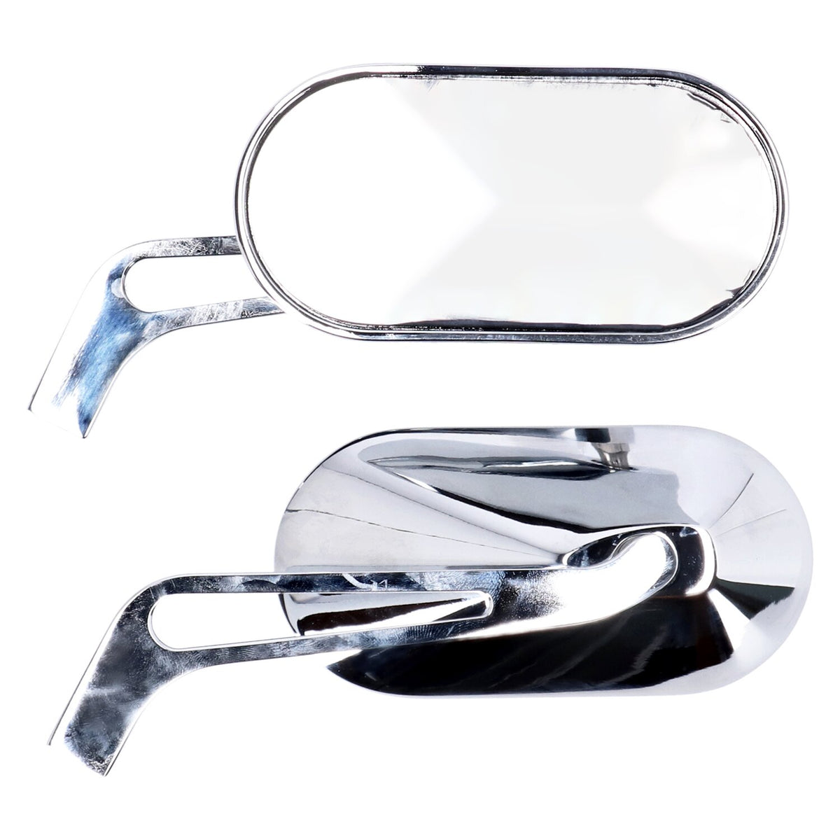 MCS Oval mirror set aluminum chrome
