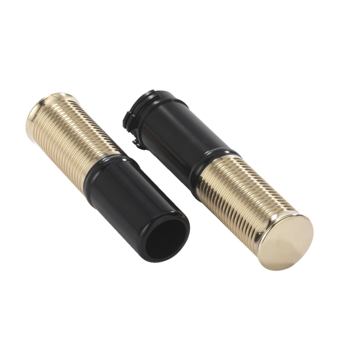 Kustom Tech FL handlebar grip set - Black alu/polished brass