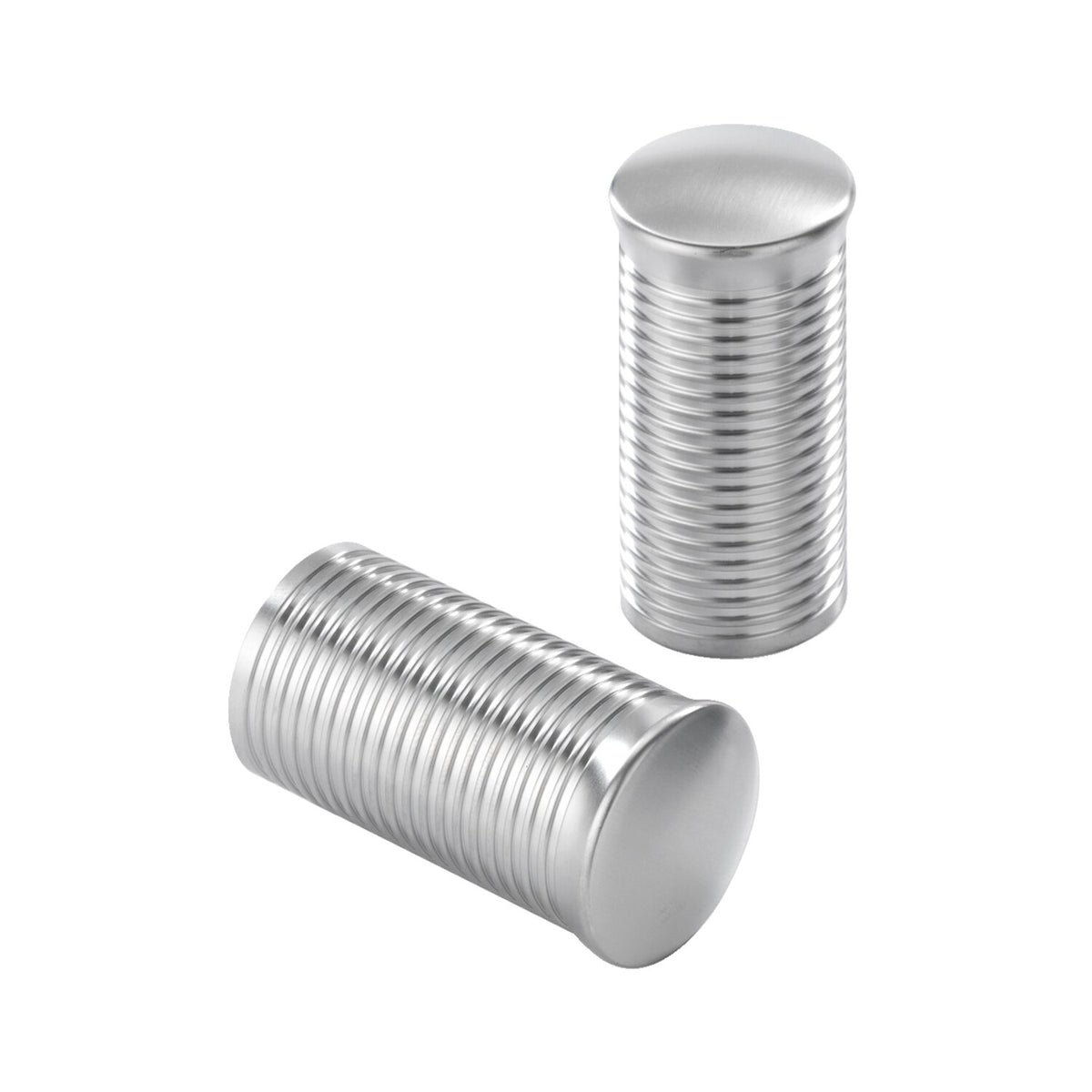 Kustom Tech FL handlebar grip ends - Ribbed satin aluminum