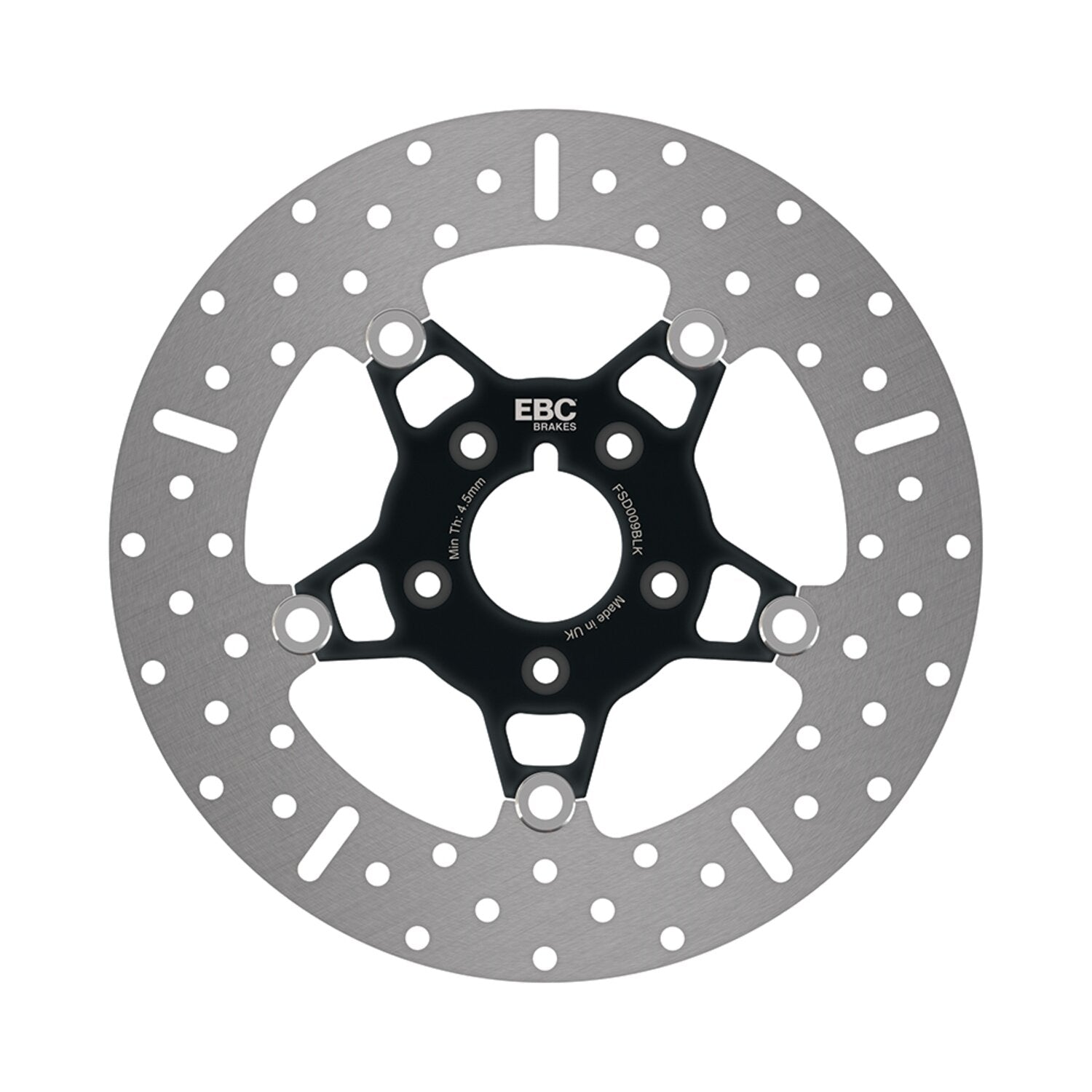 EBC 5-Button stainless floating brake rotor - Front - Black