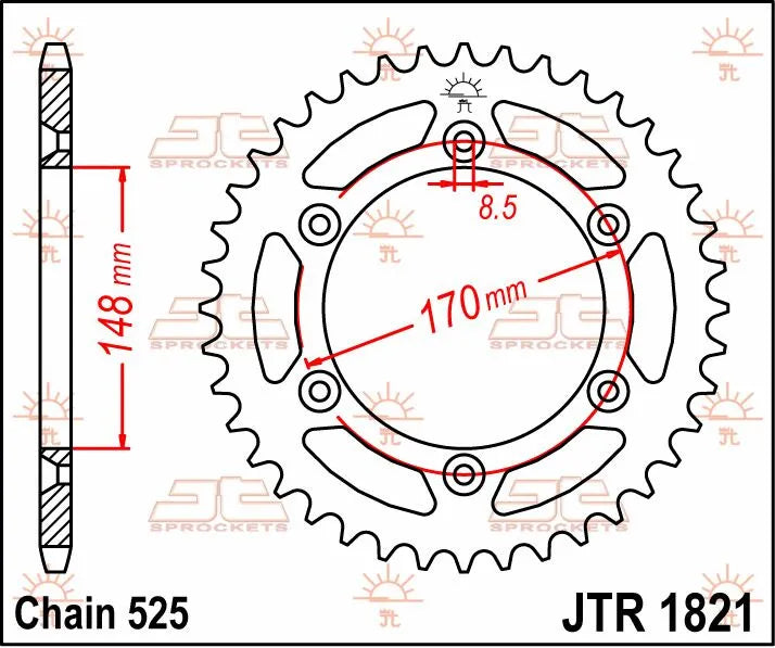 Jt Sprockets Steel Rear Sprocket - 525, 47t