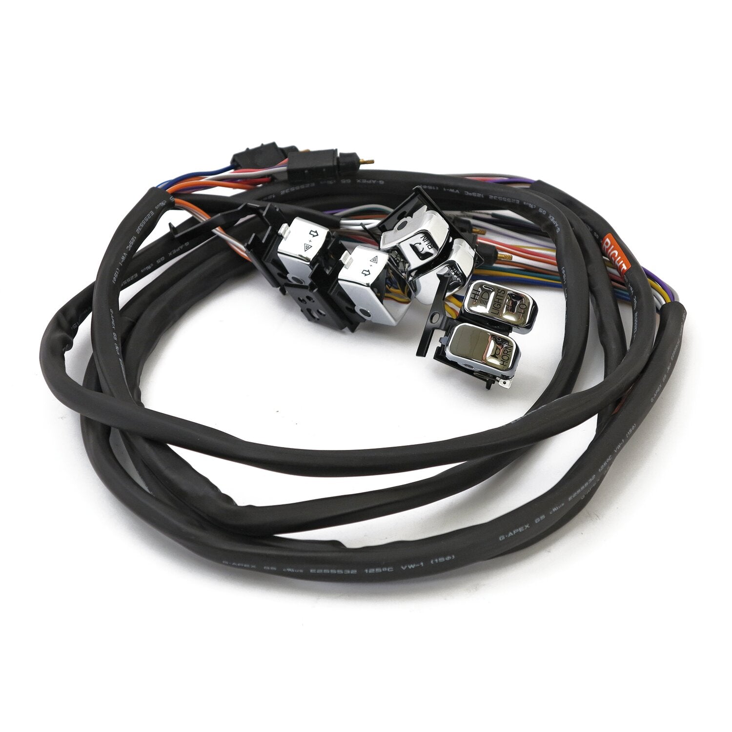 MCS Handlebar switch & wiring kit - Radio/Cruise - LED - Chrome