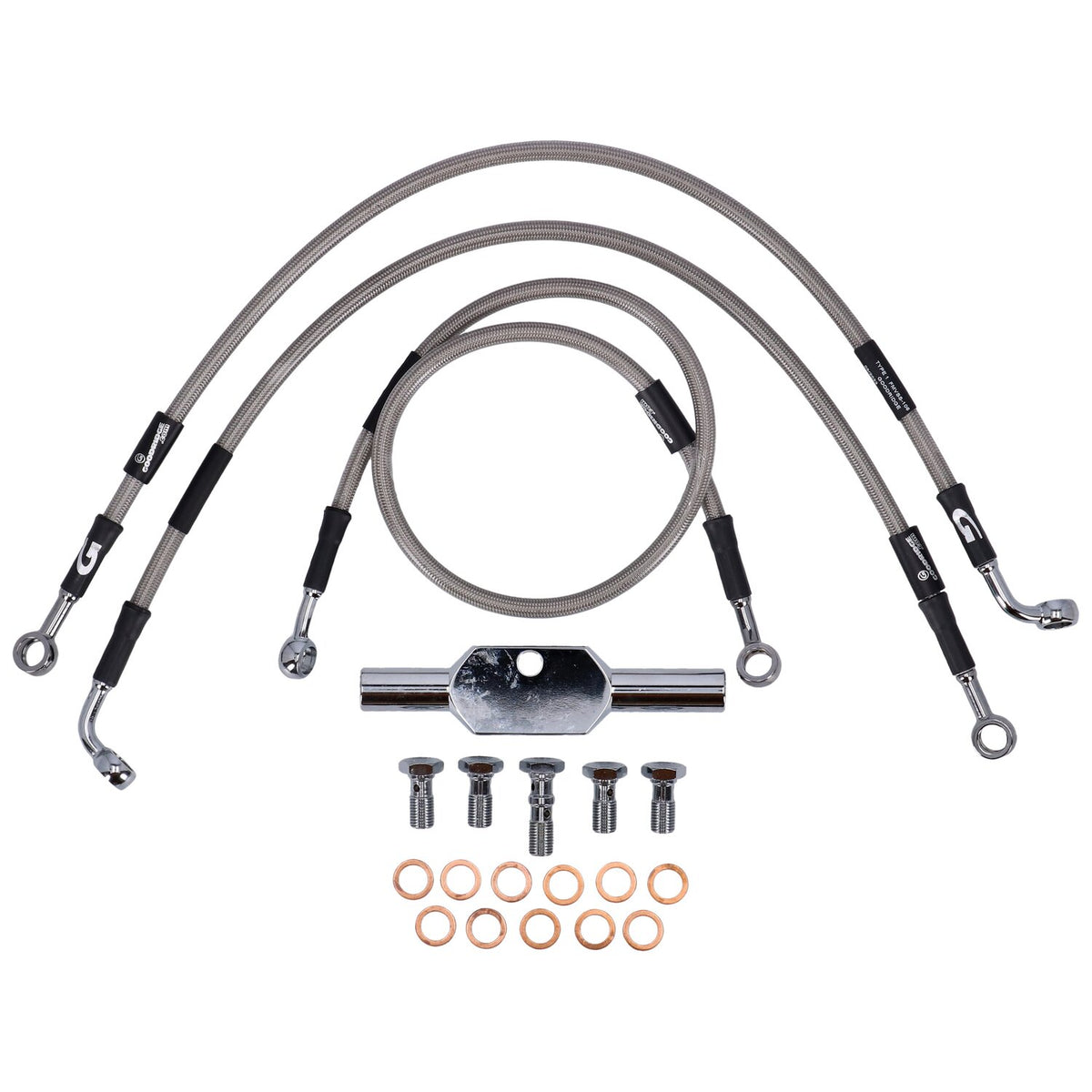 MCS by Goodridge brake line front stainless clear coated