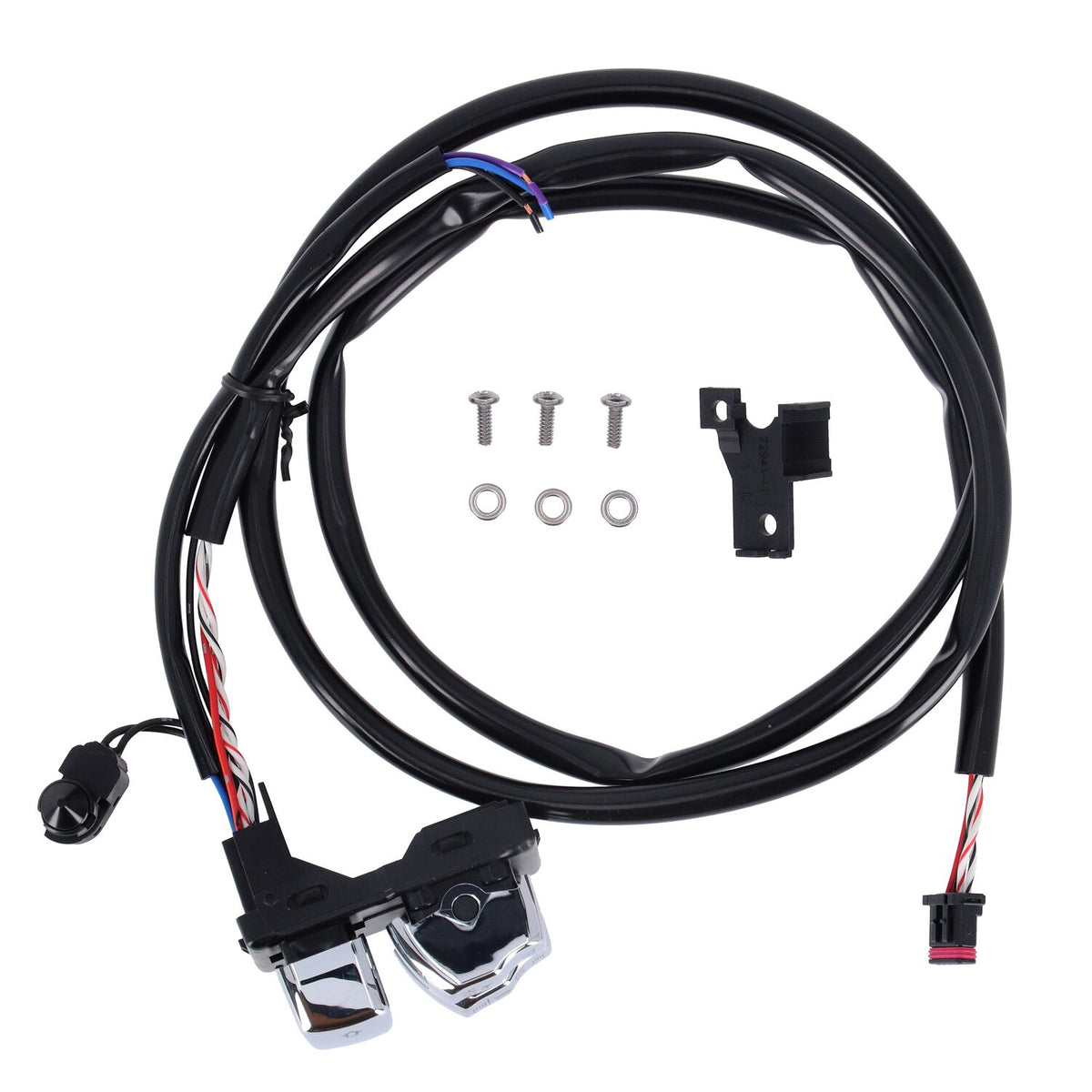 MCS Handlebar switch & wiring kit clutch side - Chrome
