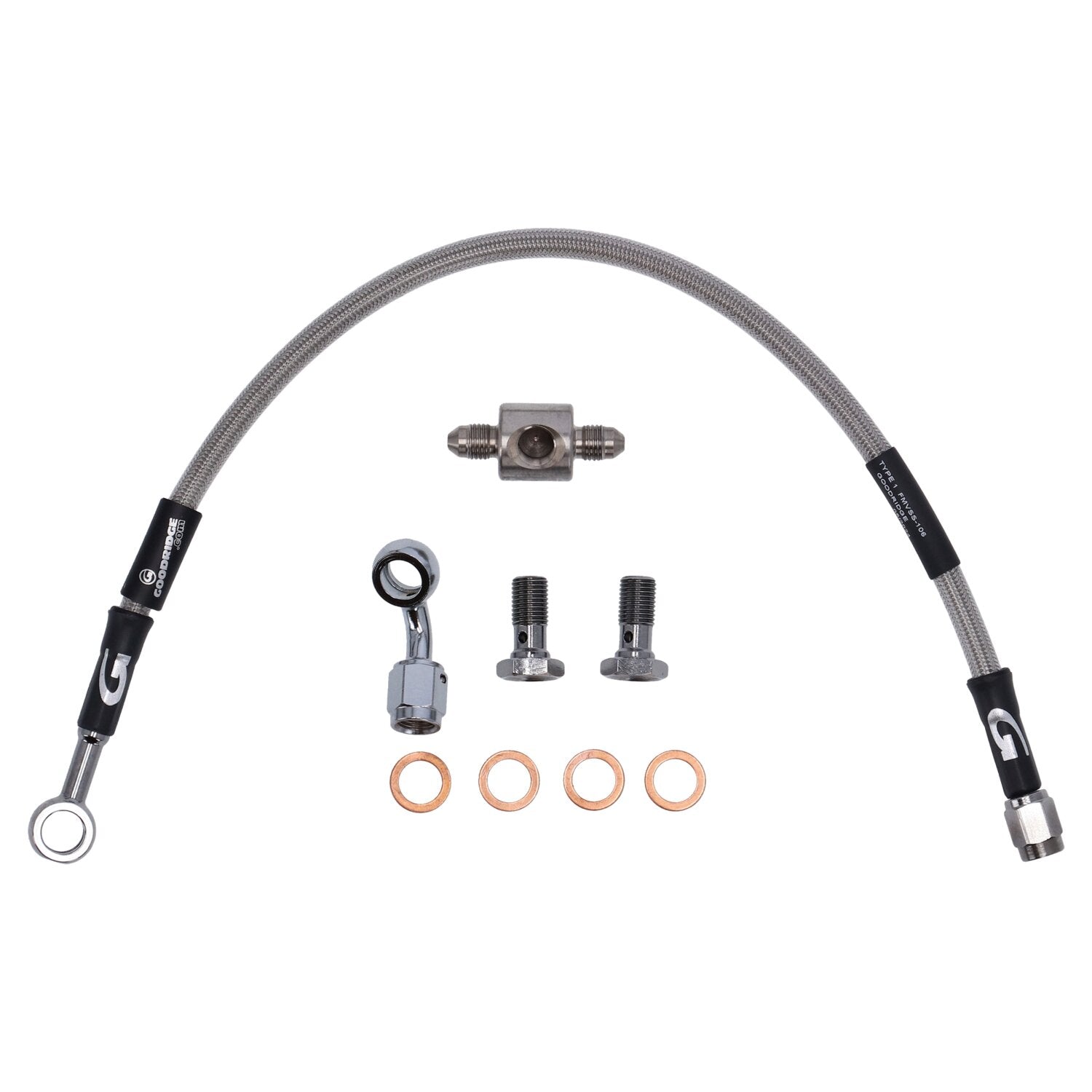 MCS by Goodridge brake line rear stainless clear coated