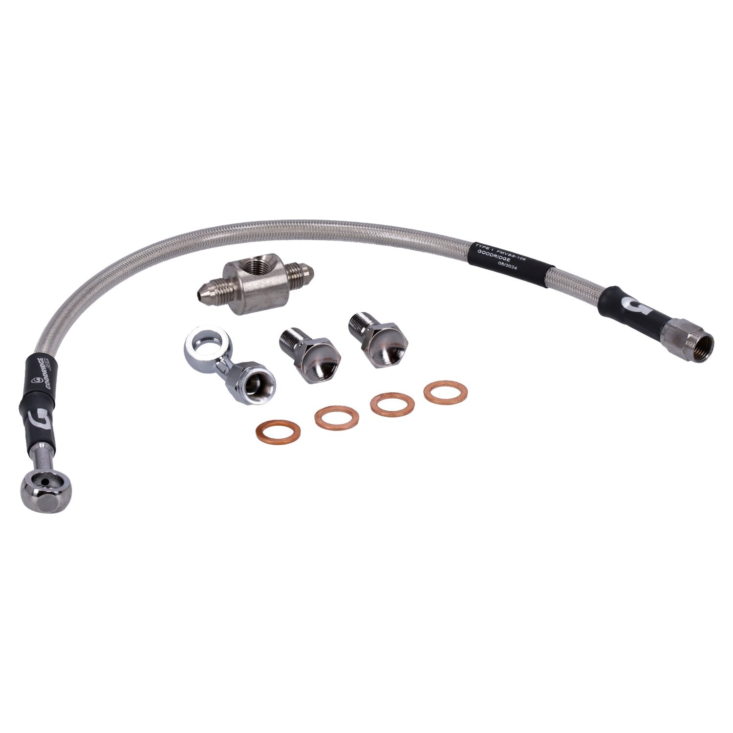 MCS by Goodridge brake line rear stainless clear coated