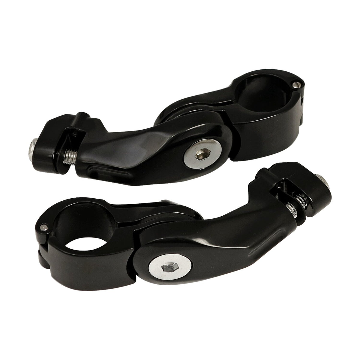 MCS Engine guard angled foot peg mount kit - long - Black