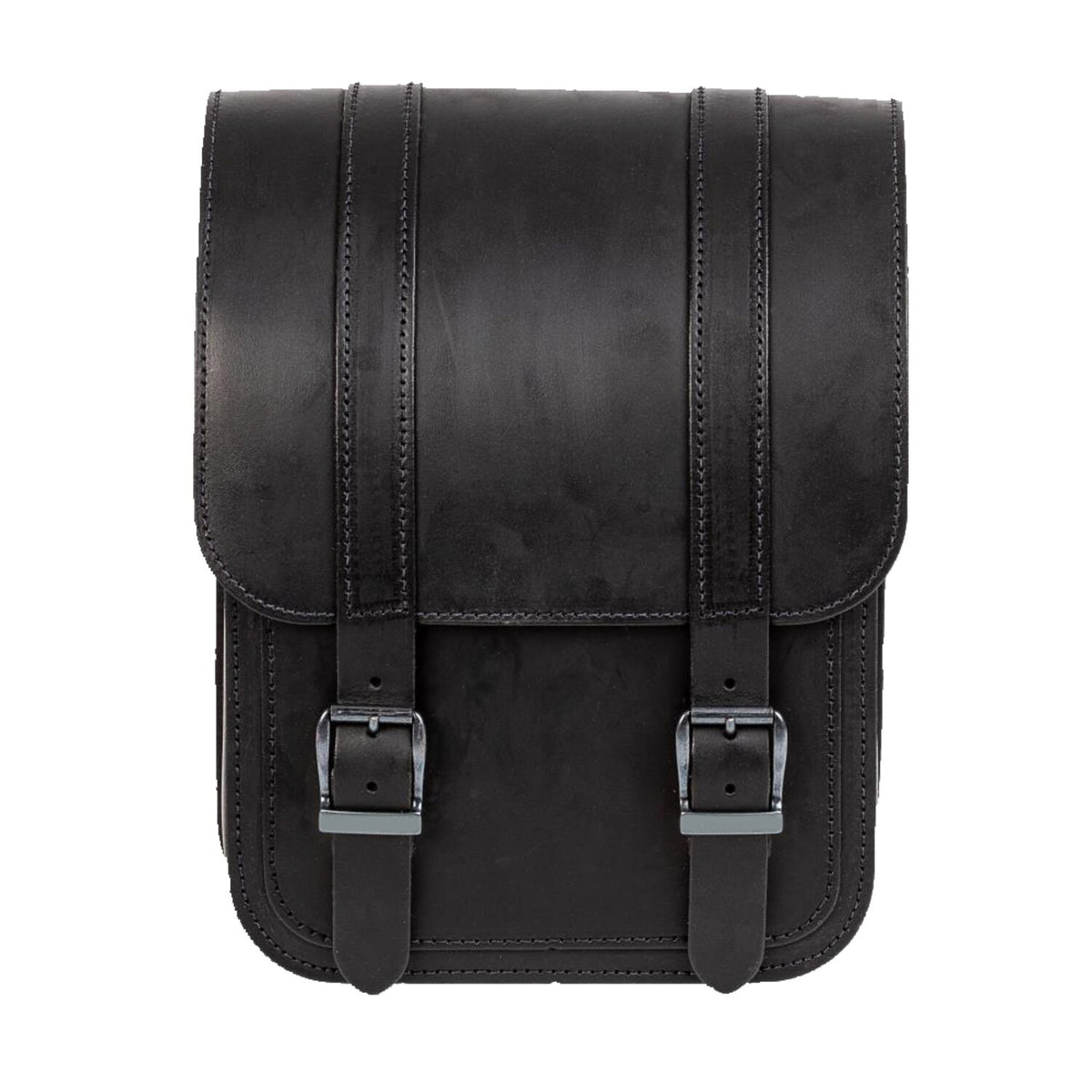 MCS full leather swing arm bag left 9 liter - Black