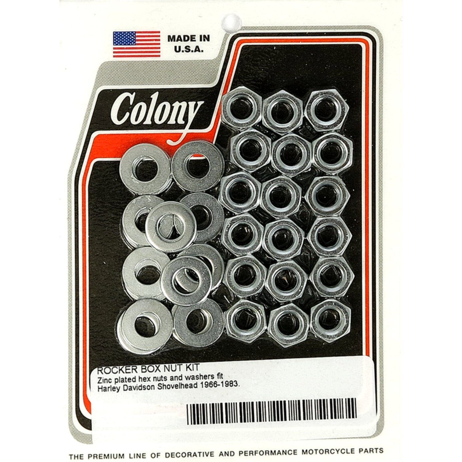 Colony Shovel rocker box top nut kit - Zinc OEM style
