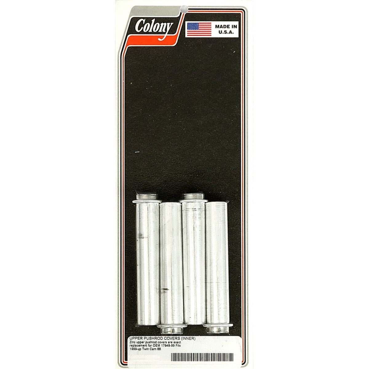 Colony inner pushrod cover tube set - Zinc