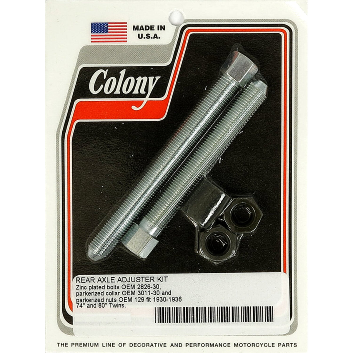 Colony wheel axle adjuster kit