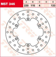 Trw Round Fixed Brake Rotor 220mm - Rear