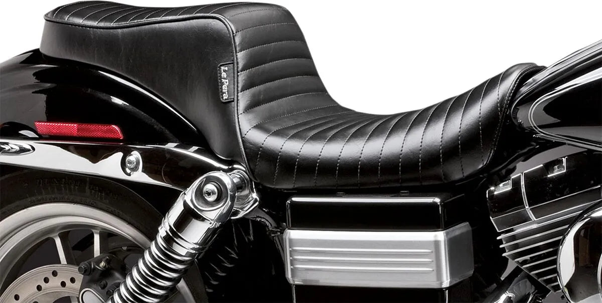 Le Pera Cherokee Seat - Black Vinyl, 2-up - For Harley Davidson