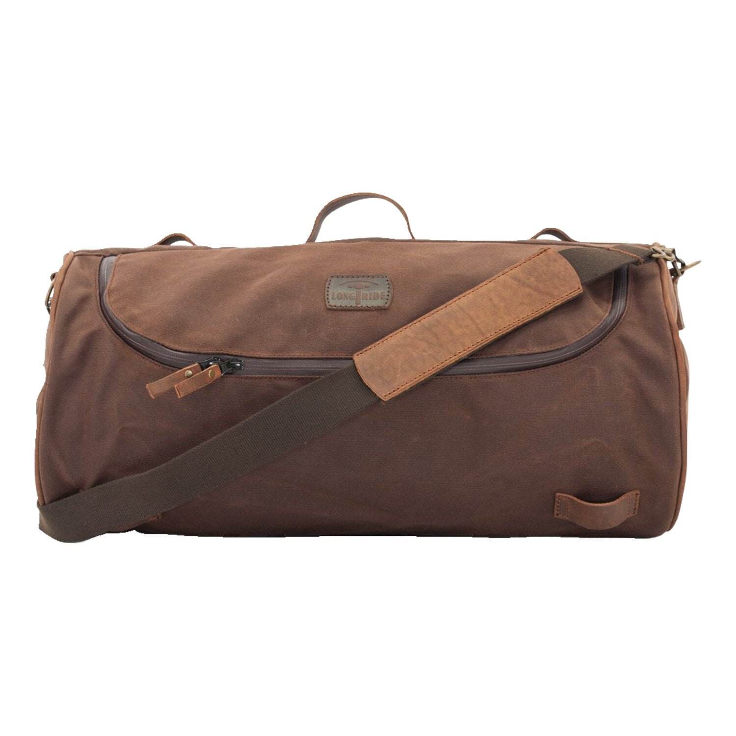 LongRide roll bag waxed cotton wide - Brown wax