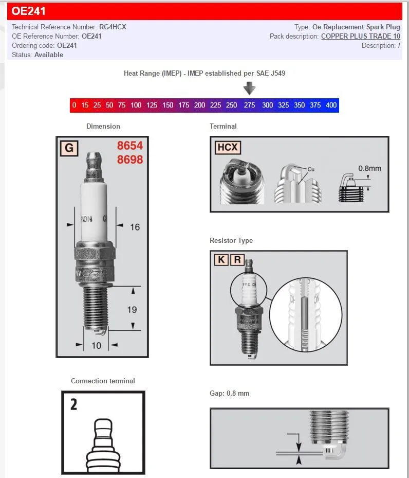 Champion Spark Plug - Non-resistor Type