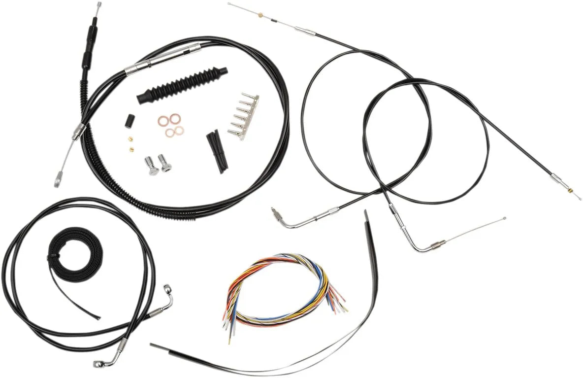 La Choppers Black Vinyl Braided Cable Kit 12-14" Softail 07-11