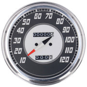 MCS FL speedometer '46-47 face' silver/black - 2.24:1 mph