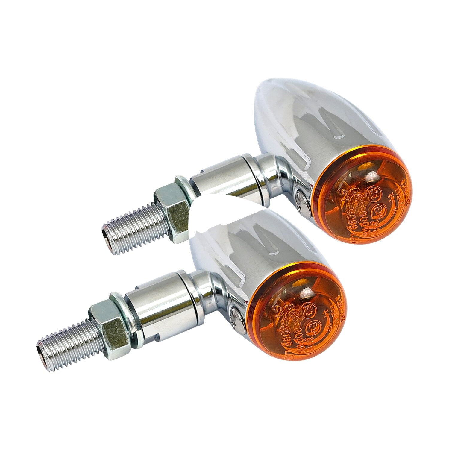 MCS Micro bullet 12v halogen turn signals - Chrome grooved