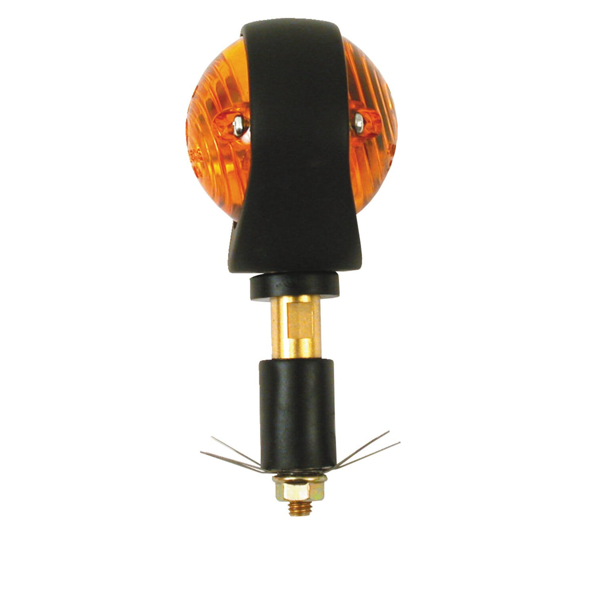 MCS Full size bulls-eye in-bar turn signals - Black - Amber lens