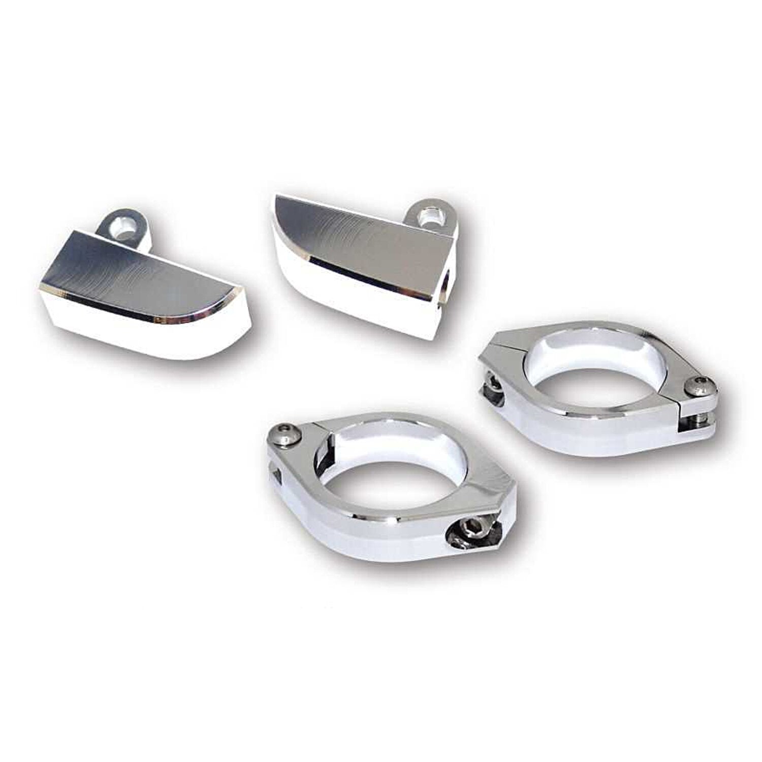 MCS Paco turn signal fork mount kit - 35-37mm - Chrome