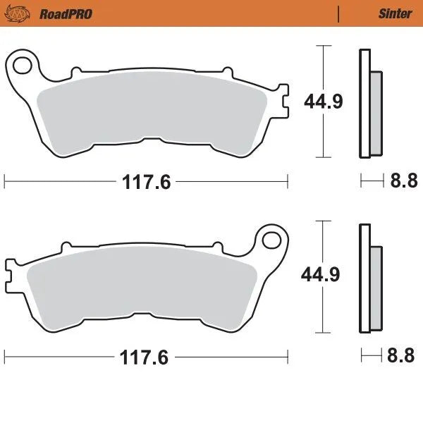 Moto-master Roadpro Sintered Brake Pad Front - Front