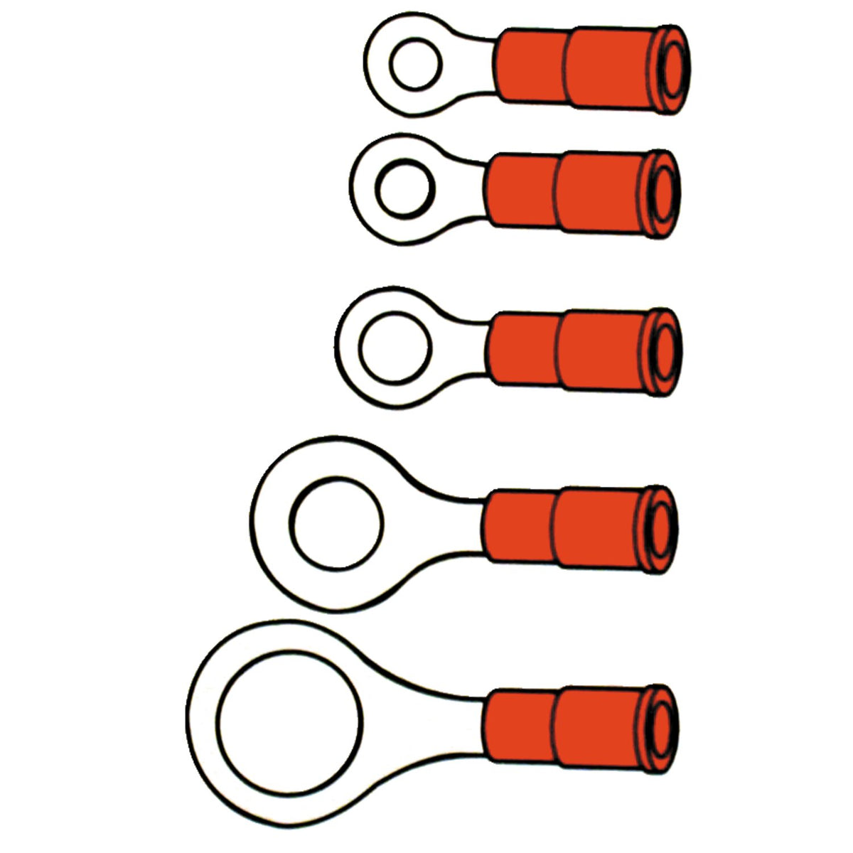 Standard Connectors ring terminal PVC crimp - Red 4.1mm - 100 stk
