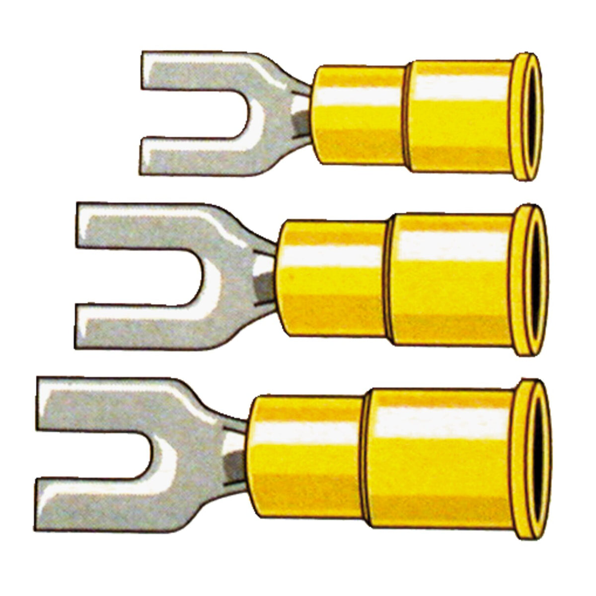 Standard Connectors spade terminal PVC crimp - Yellow 3.5mm - 50 stk