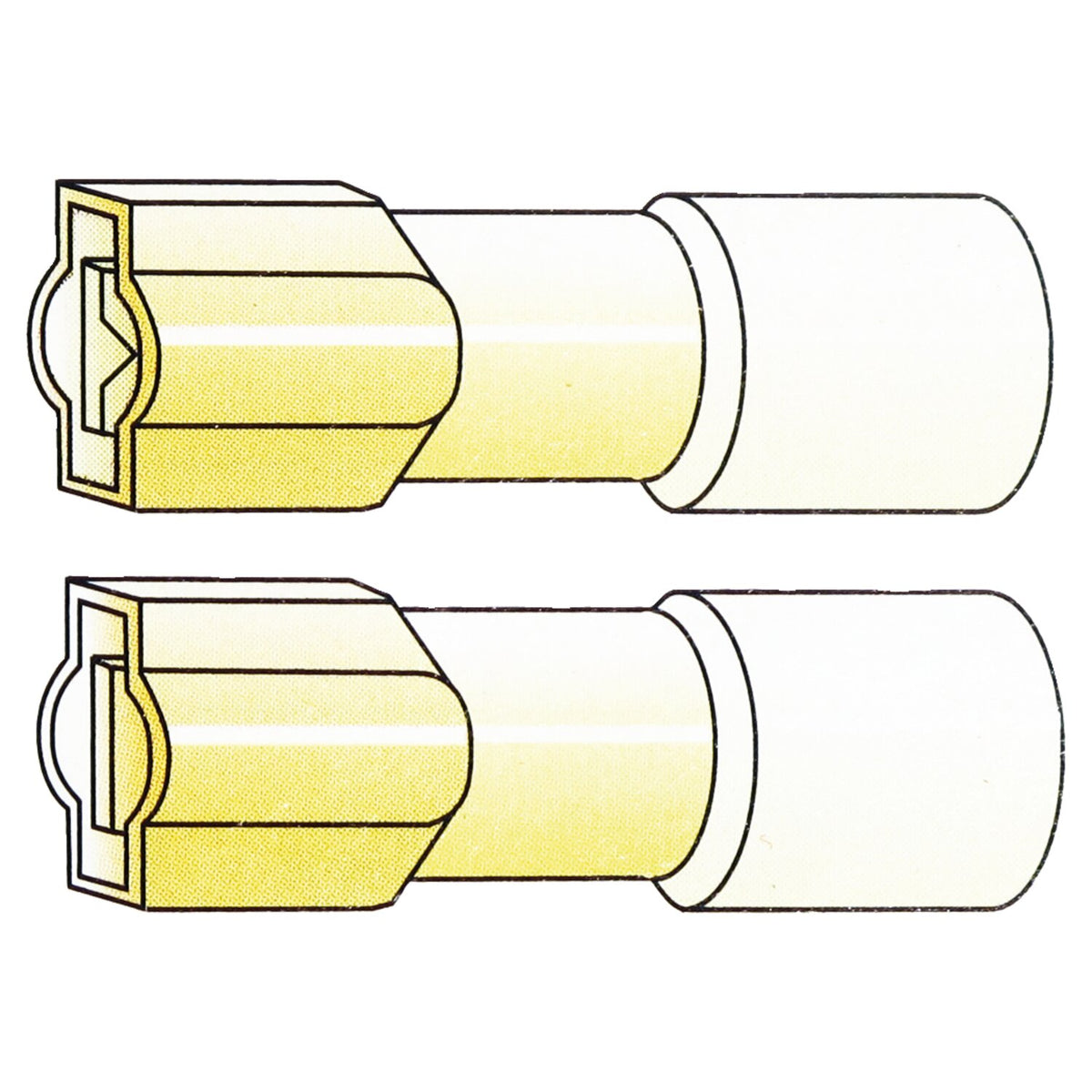 Standard Connectors Slide-On terminal crimp/shrink - Yellow 1/4" - 10 stk
