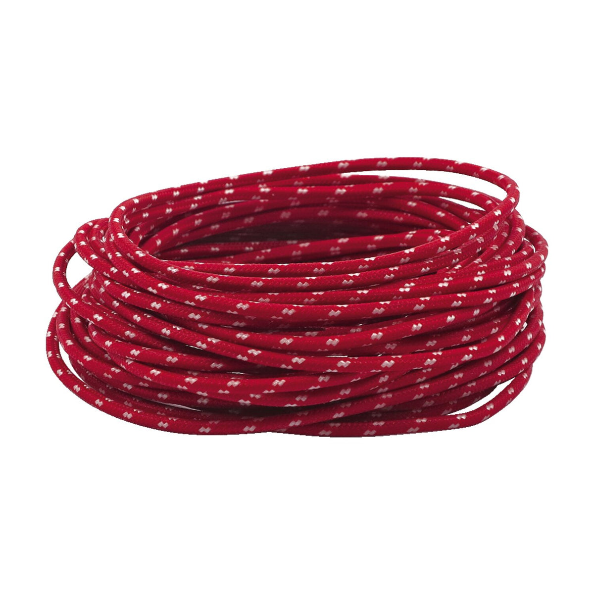 MCS Classic cloth covered wiring 25ft - roll - Red/white - 25 stk