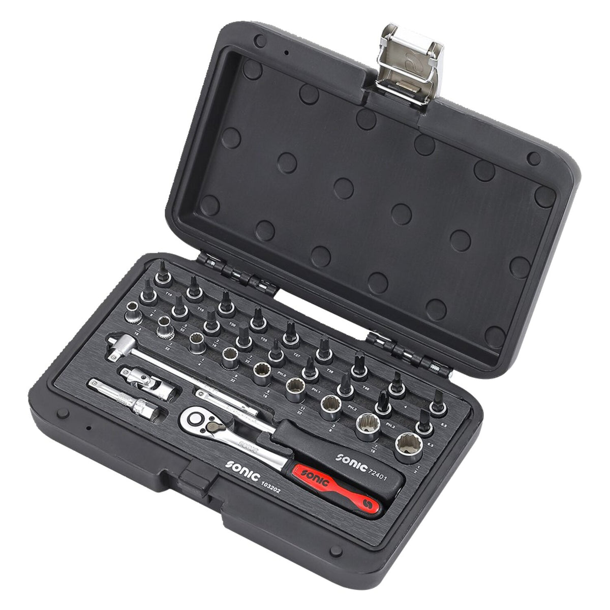 Sonic Combination socket set 1/4'' 32-piece - US/SAE sizes
