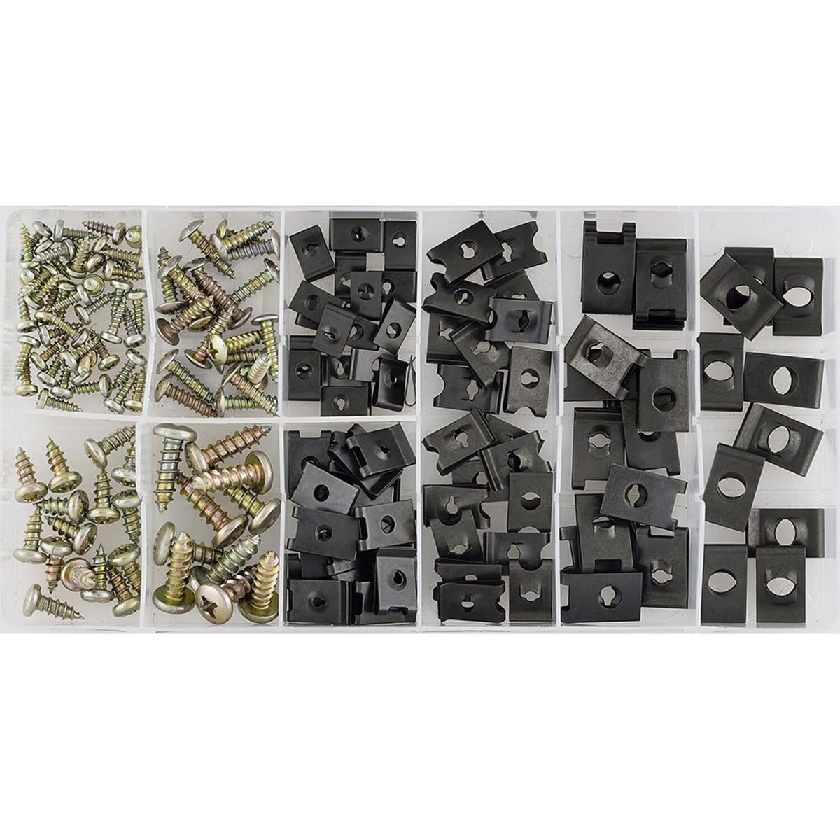 Sonic body bolts and speed nuts assortment - 170-piece