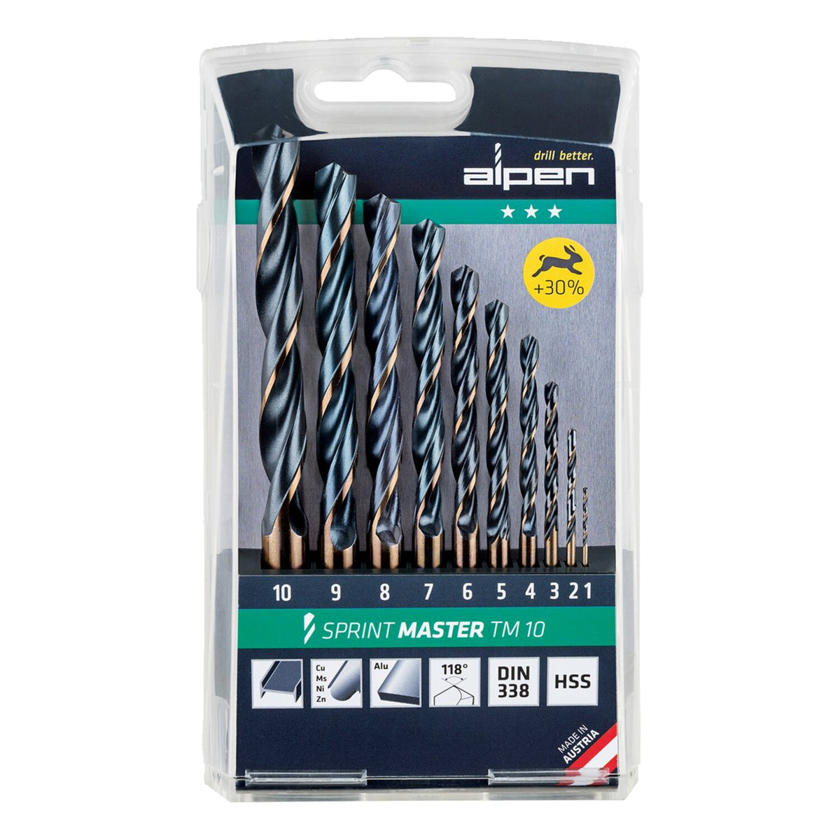 Alpen Sprint master drill set 10 pieces