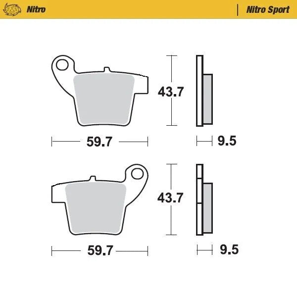 Moto-master Nitro Sport Brake Pads - Sintered Metal - Rear