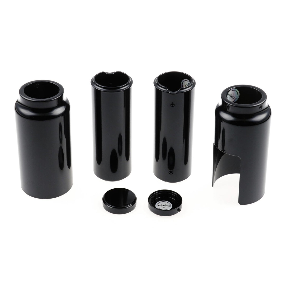 Cult-Werk 6-piece fork tube cover kit long - Gloss black