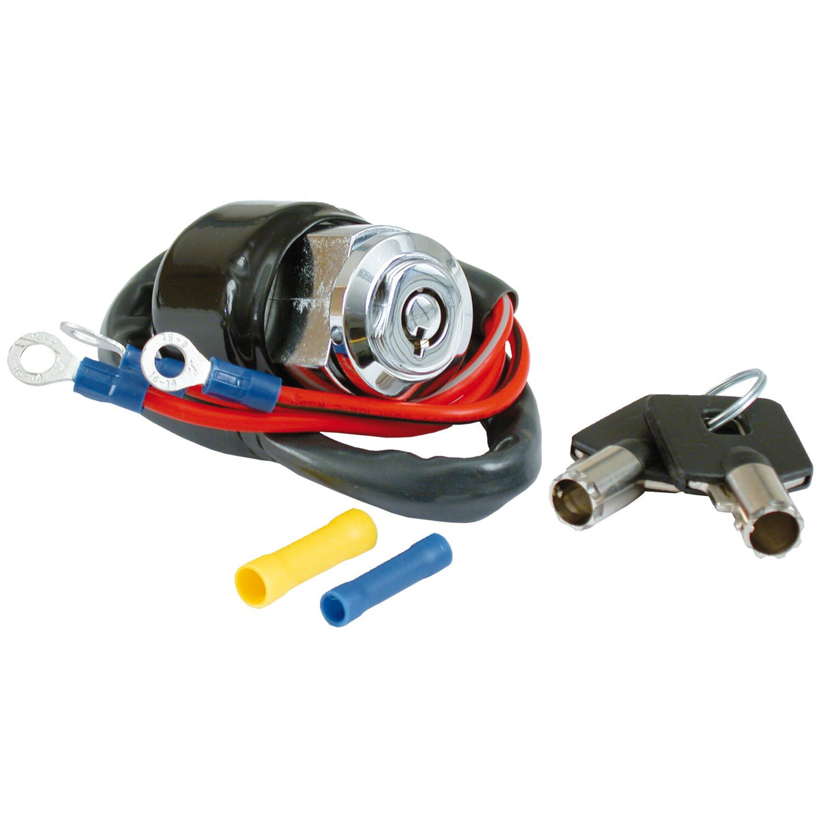 MCS Dyna style ignition switch round key 3-wire - Chrome
