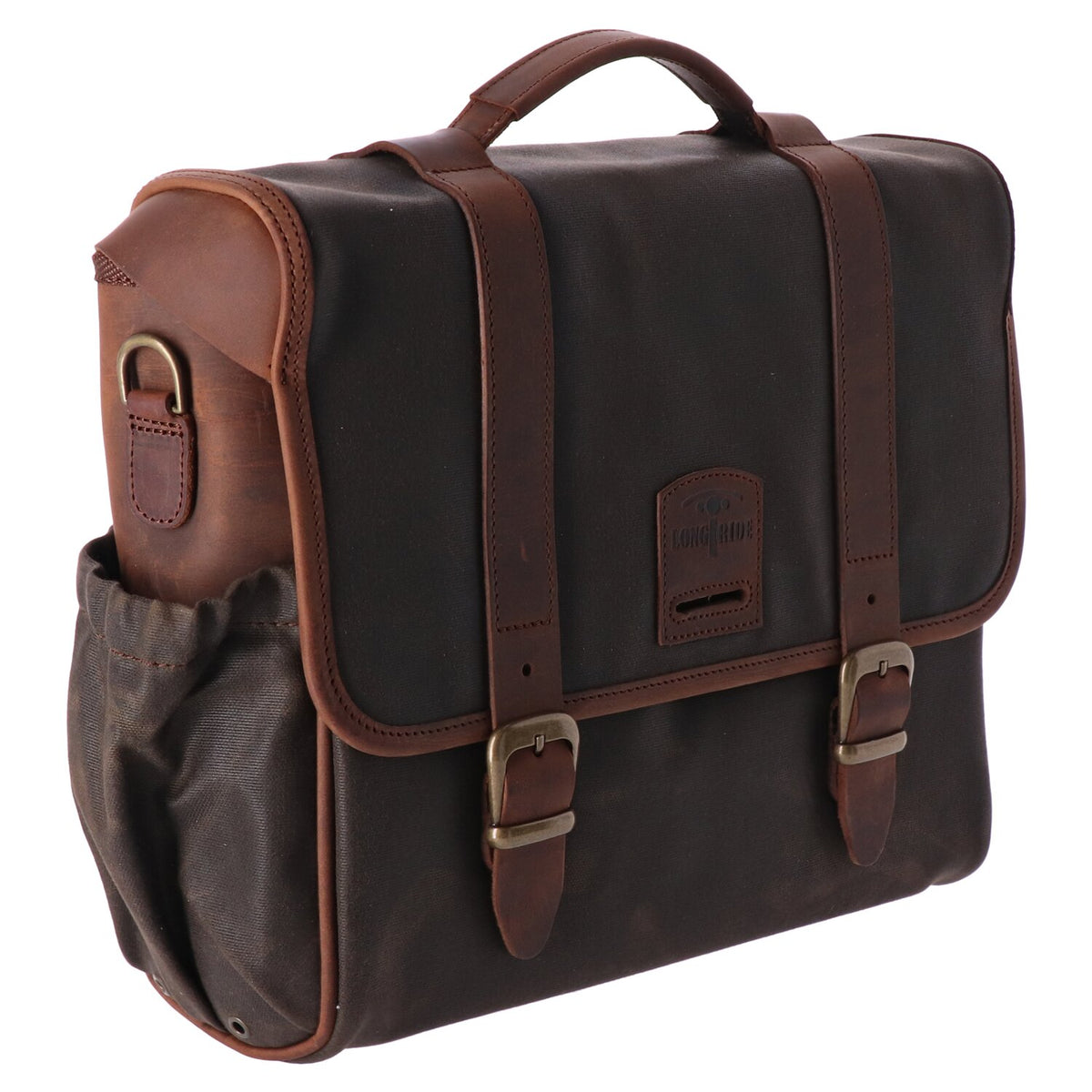 Longride click-on Classic saddlebag waxed cotton - Khaki