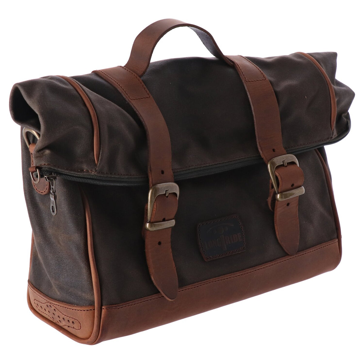 Longride click-on Old Chopper saddlebag waxed cotton - Khaki