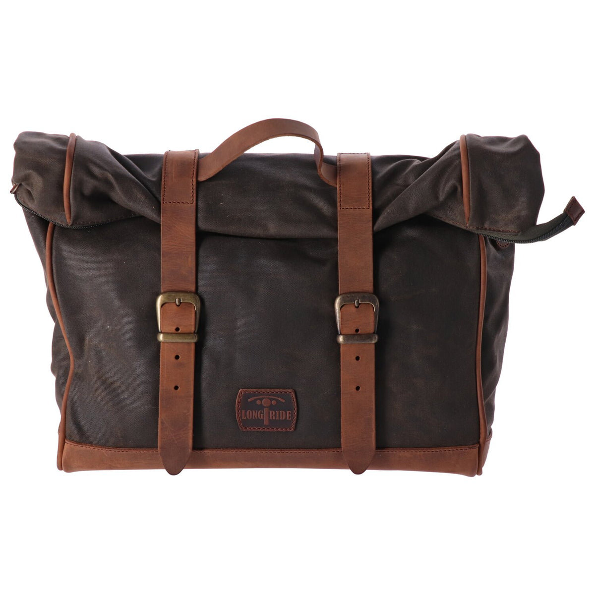 Longride click-on Old Chopper saddlebag waxed cotton - Khaki