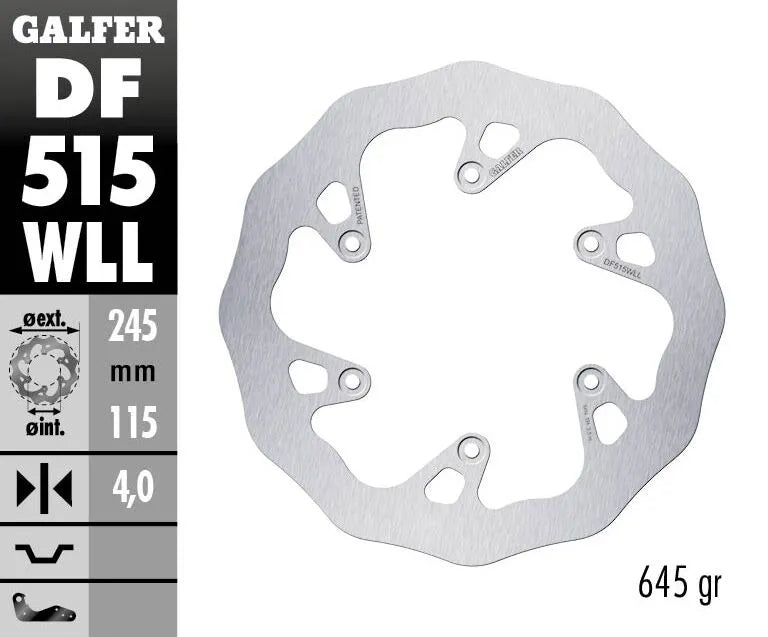 Galfer Wave Brake Rotor For Motorcycles - Rear