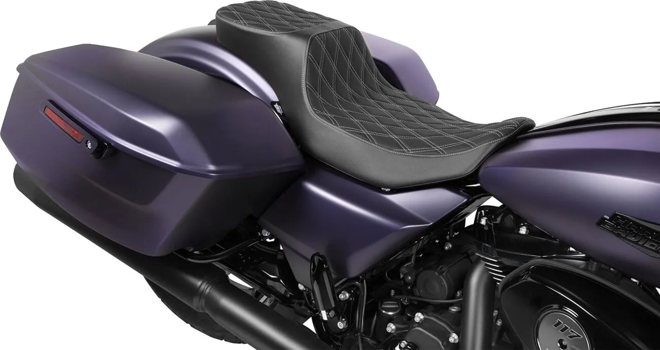 Drag Specialties Predator 2-up Extended Reach Seat - For Harley Davidson