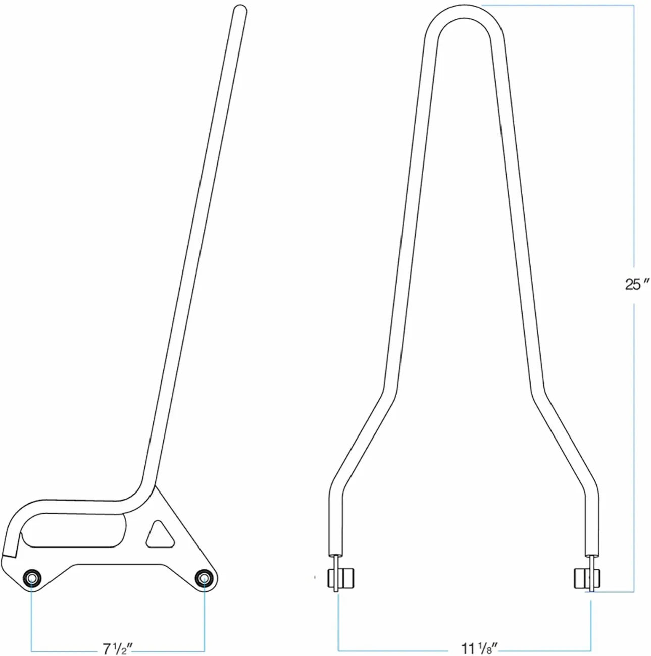 Biltwell Exfil Sissy Bar - Chrome Steel