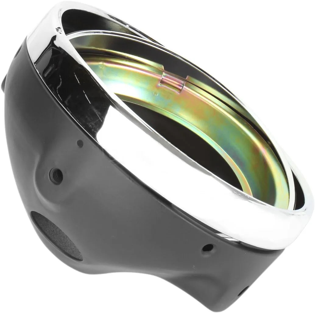 Emgo 7" Side Mount Headlamp Shell - Black