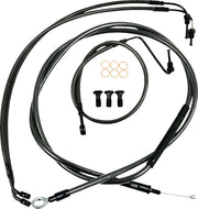 La Choppers Midnight Braided Cable/Brake Line Kit for 12-14" Ape